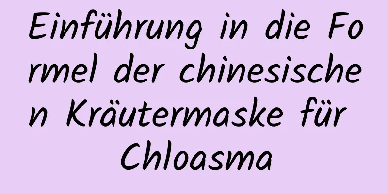 Einführung in die Formel der chinesischen Kräutermaske für Chloasma