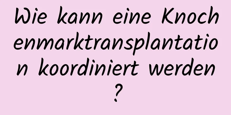 Wie kann eine Knochenmarktransplantation koordiniert werden?