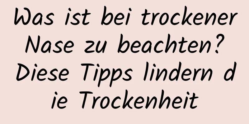 Was ist bei trockener Nase zu beachten? Diese Tipps lindern die Trockenheit