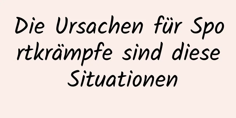 Die Ursachen für Sportkrämpfe sind diese Situationen