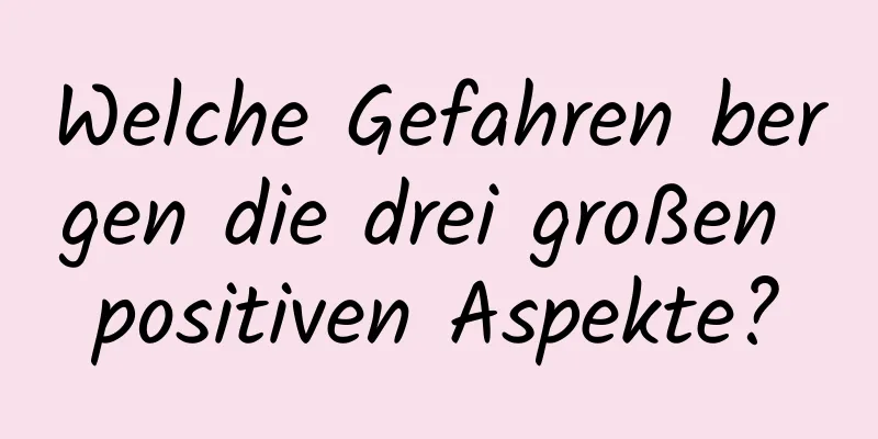 Welche Gefahren bergen die drei großen positiven Aspekte?