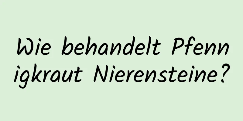 Wie behandelt Pfennigkraut Nierensteine?