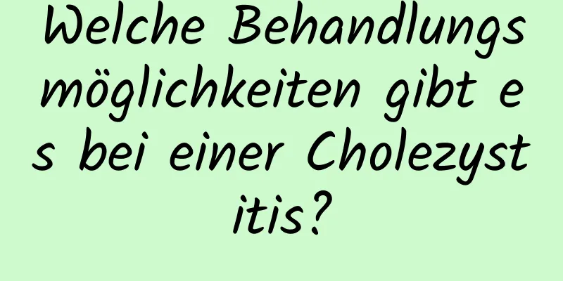 Welche Behandlungsmöglichkeiten gibt es bei einer Cholezystitis?