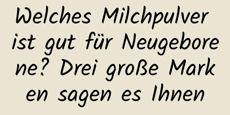 Welches Milchpulver ist gut für Neugeborene? Drei große Marken sagen es Ihnen