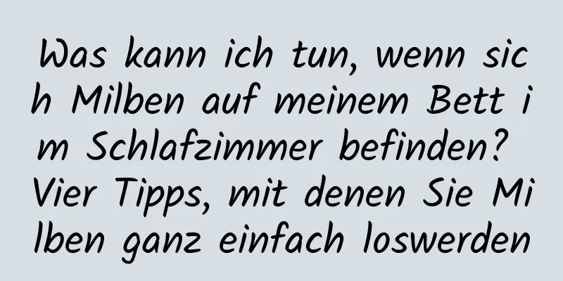 Was kann ich tun, wenn sich Milben auf meinem Bett im Schlafzimmer befinden? Vier Tipps, mit denen Sie Milben ganz einfach loswerden