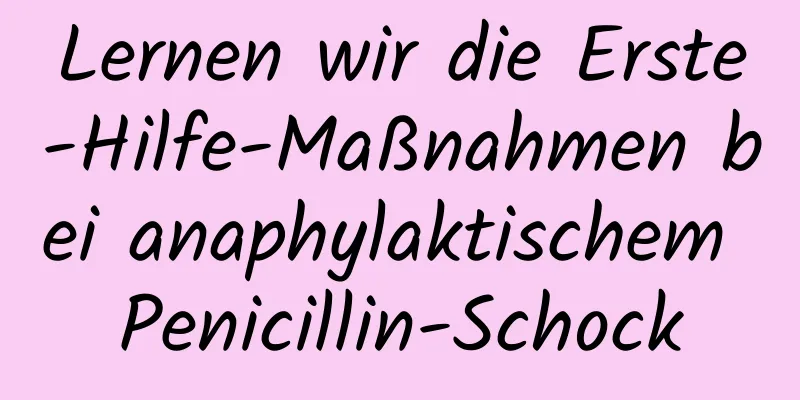 Lernen wir die Erste-Hilfe-Maßnahmen bei anaphylaktischem Penicillin-Schock
