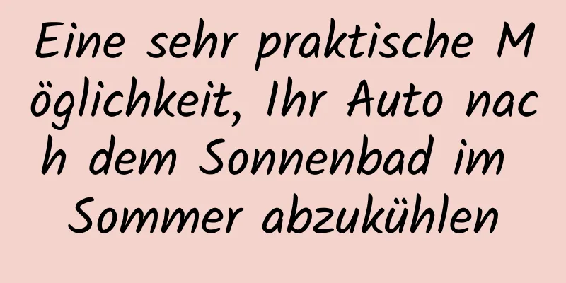 Eine sehr praktische Möglichkeit, Ihr Auto nach dem Sonnenbad im Sommer abzukühlen