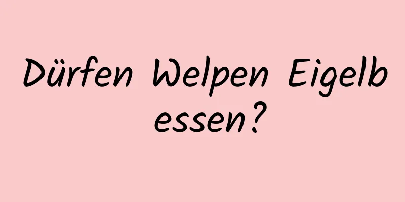 Dürfen Welpen Eigelb essen?