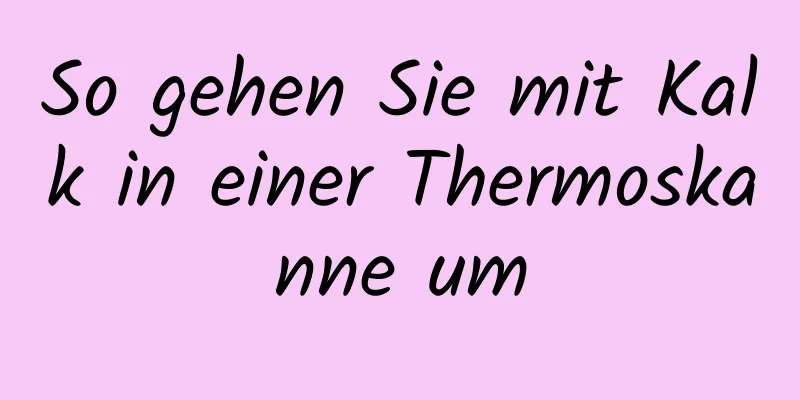 So gehen Sie mit Kalk in einer Thermoskanne um