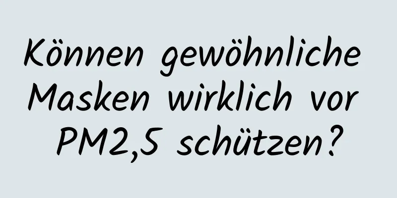 Können gewöhnliche Masken wirklich vor PM2,5 schützen?