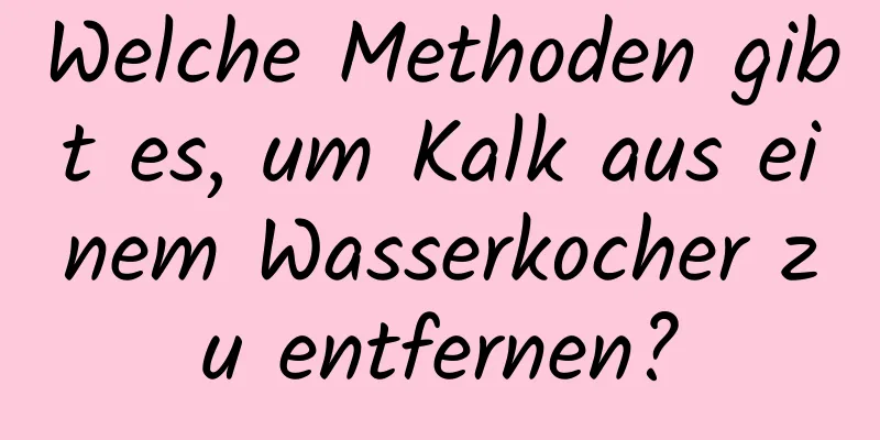 Welche Methoden gibt es, um Kalk aus einem Wasserkocher zu entfernen?