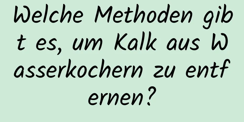 Welche Methoden gibt es, um Kalk aus Wasserkochern zu entfernen?