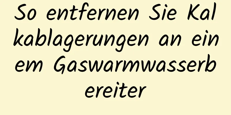 So entfernen Sie Kalkablagerungen an einem Gaswarmwasserbereiter