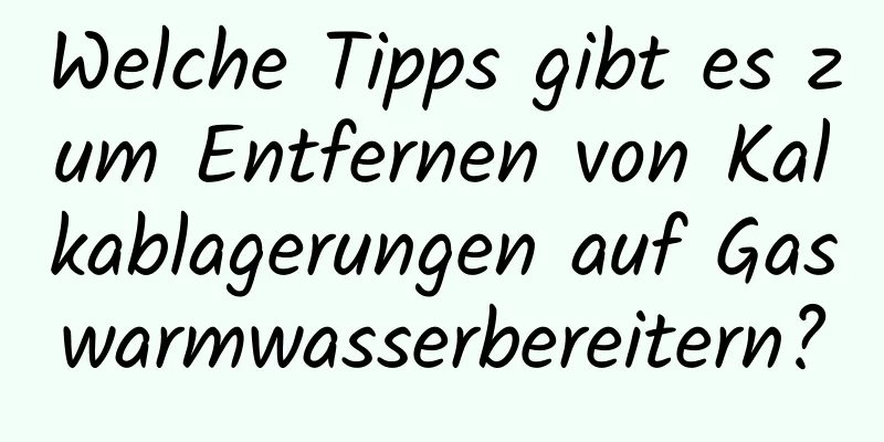 Welche Tipps gibt es zum Entfernen von Kalkablagerungen auf Gaswarmwasserbereitern?