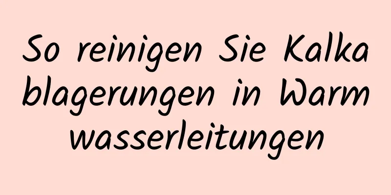So reinigen Sie Kalkablagerungen in Warmwasserleitungen