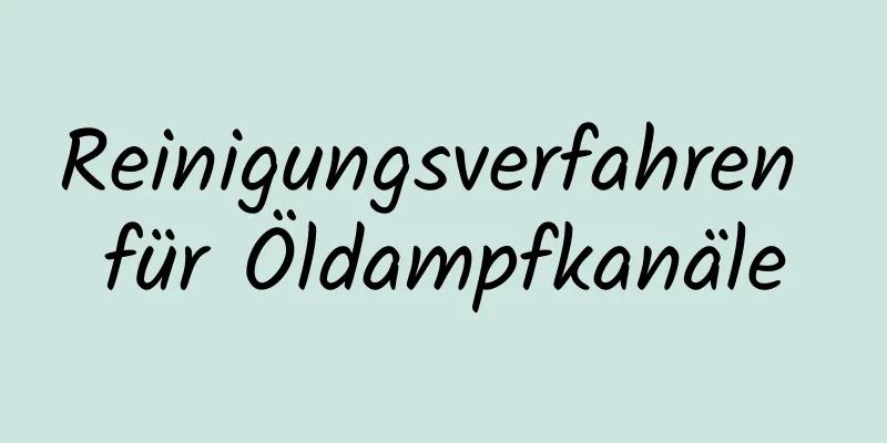 Reinigungsverfahren für Öldampfkanäle