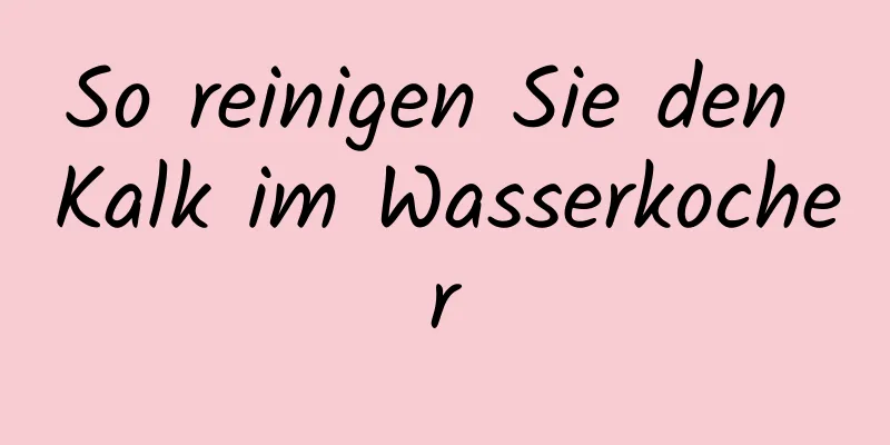 So reinigen Sie den Kalk im Wasserkocher