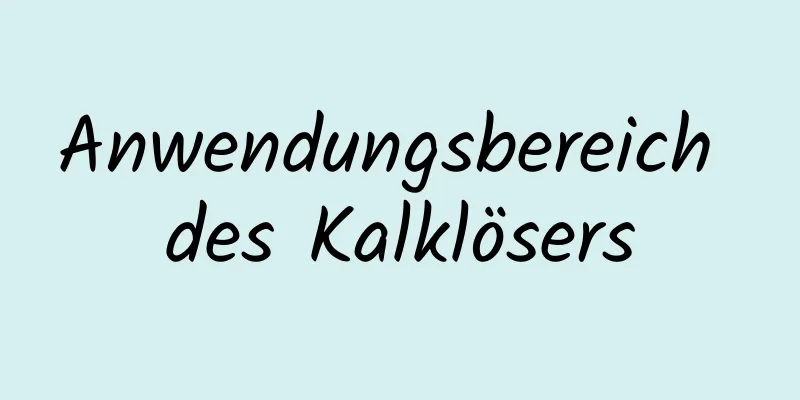 Anwendungsbereich des Kalklösers