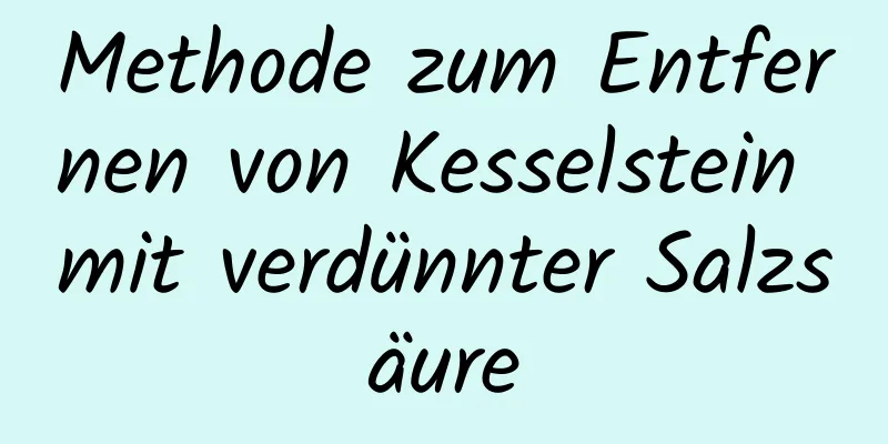 Methode zum Entfernen von Kesselstein mit verdünnter Salzsäure