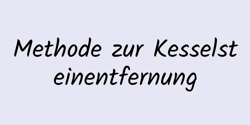 Methode zur Kesselsteinentfernung
