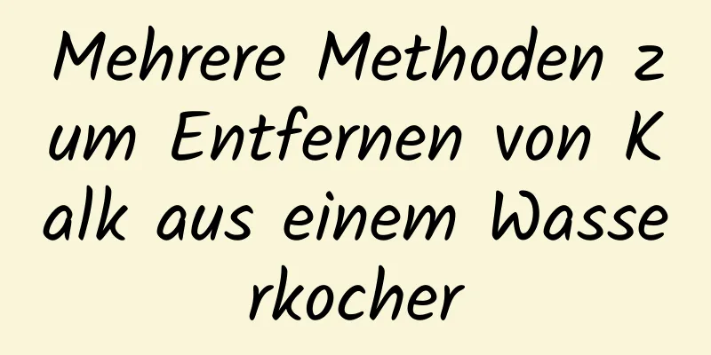 Mehrere Methoden zum Entfernen von Kalk aus einem Wasserkocher