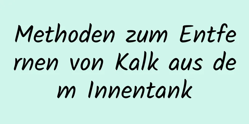 Methoden zum Entfernen von Kalk aus dem Innentank