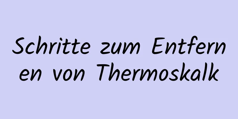 Schritte zum Entfernen von Thermoskalk