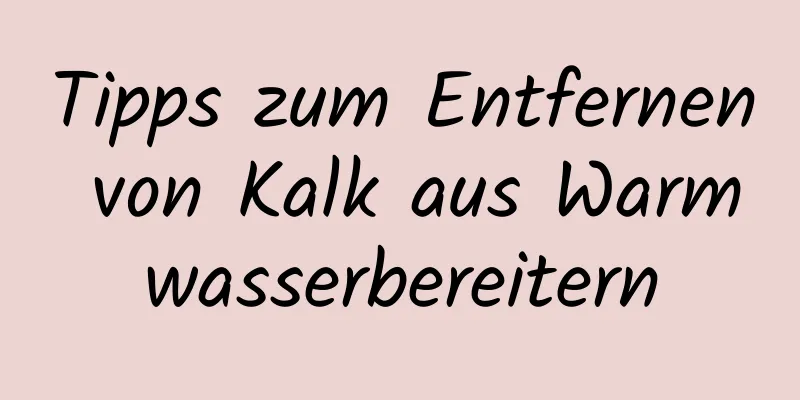 Tipps zum Entfernen von Kalk aus Warmwasserbereitern