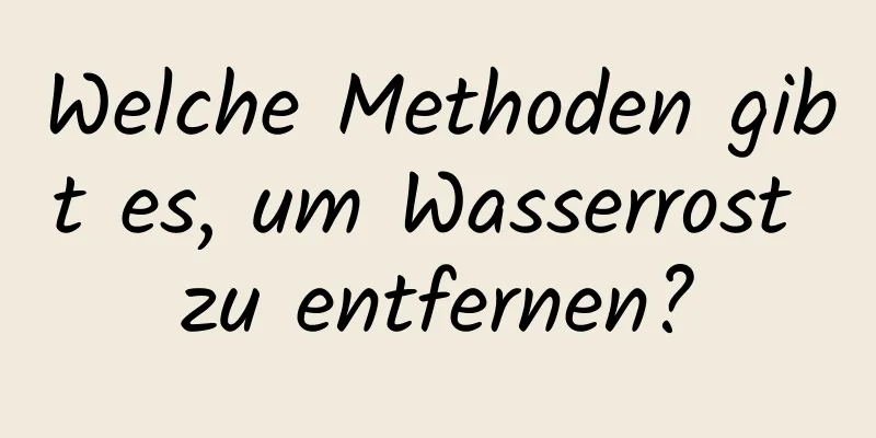 Welche Methoden gibt es, um Wasserrost zu entfernen?