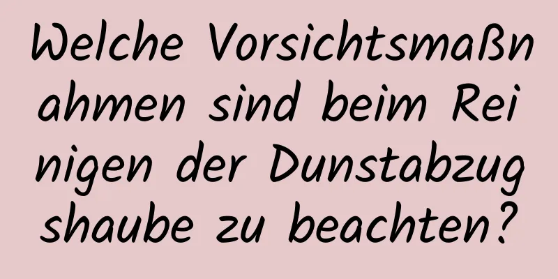 Welche Vorsichtsmaßnahmen sind beim Reinigen der Dunstabzugshaube zu beachten?