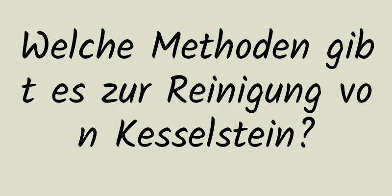 Welche Methoden gibt es zur Reinigung von Kesselstein?