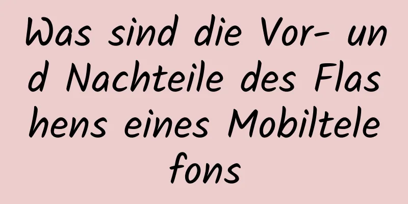 Was sind die Vor- und Nachteile des Flashens eines Mobiltelefons