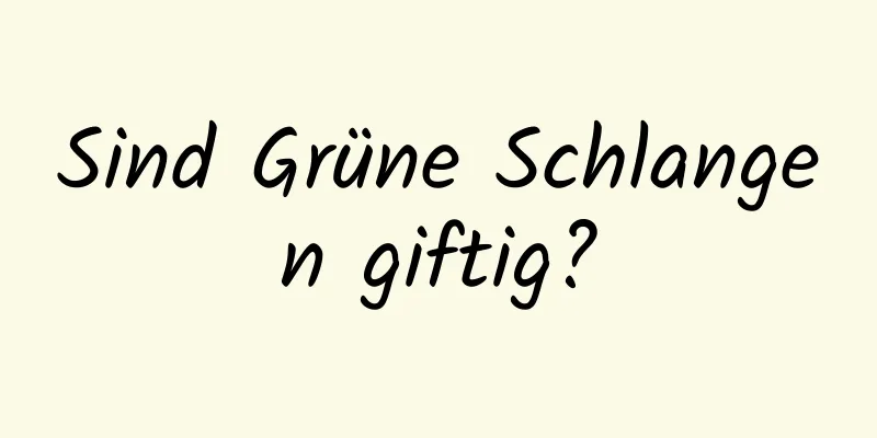 Sind Grüne Schlangen giftig?