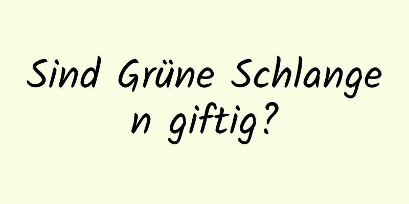 Sind Grüne Schlangen giftig?