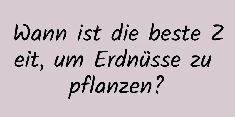 Wann ist die beste Zeit, um Erdnüsse zu pflanzen?