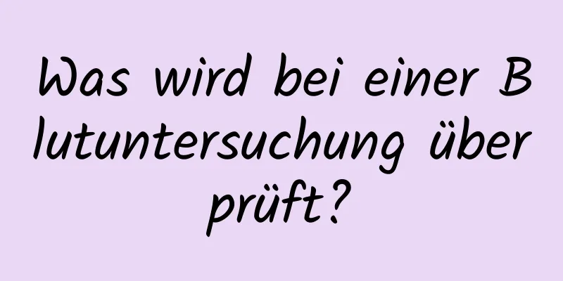 Was wird bei einer Blutuntersuchung überprüft?