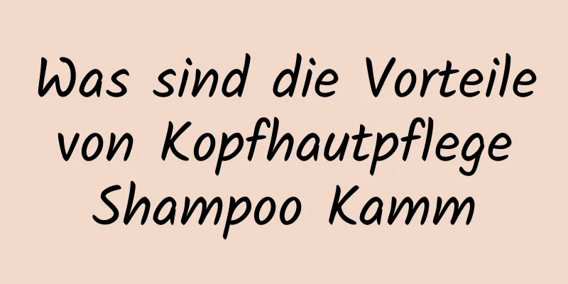 Was sind die Vorteile von Kopfhautpflege Shampoo Kamm