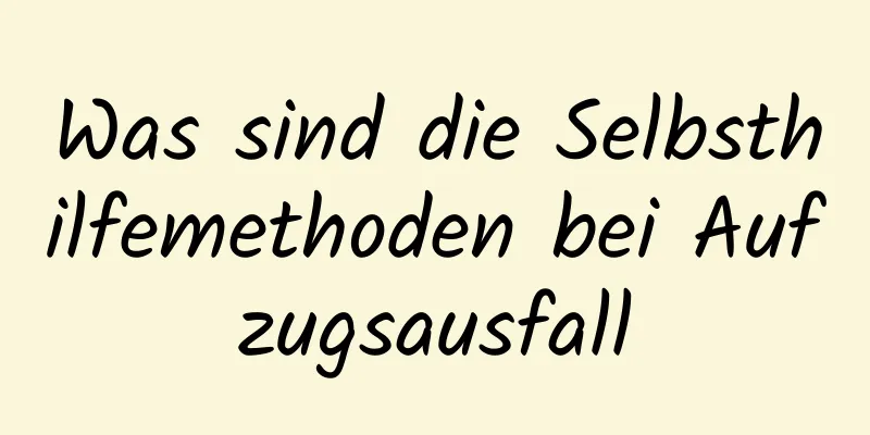 Was sind die Selbsthilfemethoden bei Aufzugsausfall