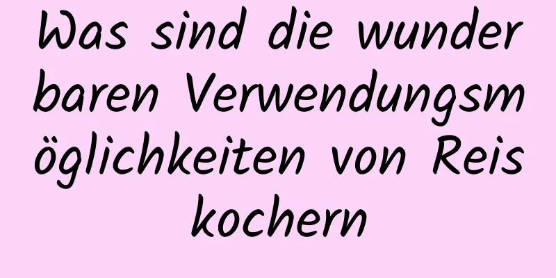 Was sind die wunderbaren Verwendungsmöglichkeiten von Reiskochern