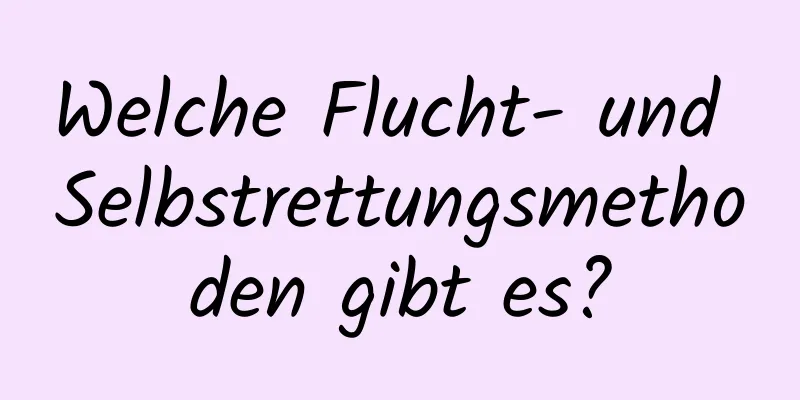 Welche Flucht- und Selbstrettungsmethoden gibt es?