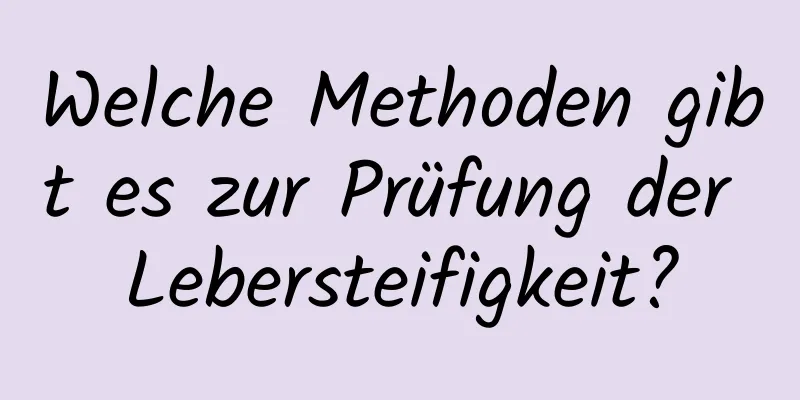 Welche Methoden gibt es zur Prüfung der Lebersteifigkeit?