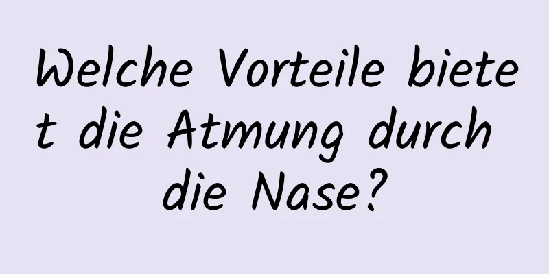 Welche Vorteile bietet die Atmung durch die Nase?