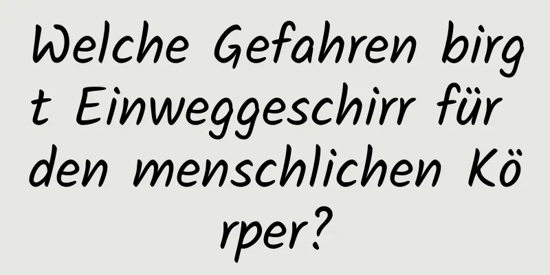 Welche Gefahren birgt Einweggeschirr für den menschlichen Körper?