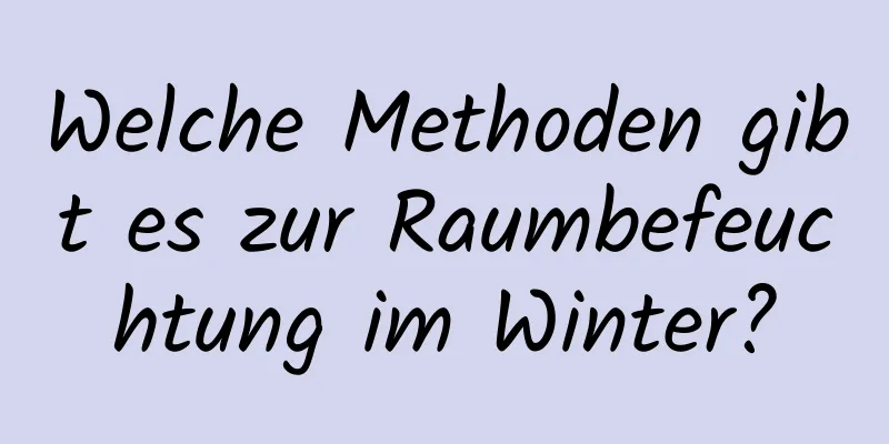 Welche Methoden gibt es zur Raumbefeuchtung im Winter?