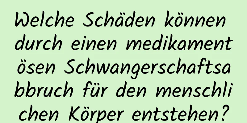Welche Schäden können durch einen medikamentösen Schwangerschaftsabbruch für den menschlichen Körper entstehen?