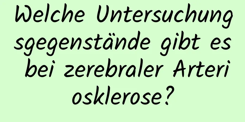 Welche Untersuchungsgegenstände gibt es bei zerebraler Arteriosklerose?