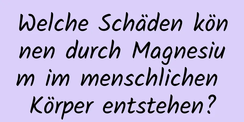 Welche Schäden können durch Magnesium im menschlichen Körper entstehen?