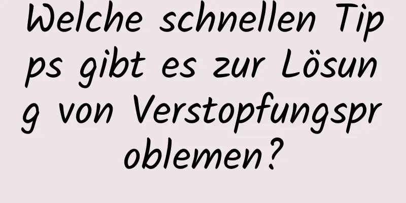 Welche schnellen Tipps gibt es zur Lösung von Verstopfungsproblemen?