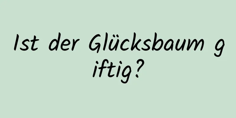 Ist der Glücksbaum giftig?