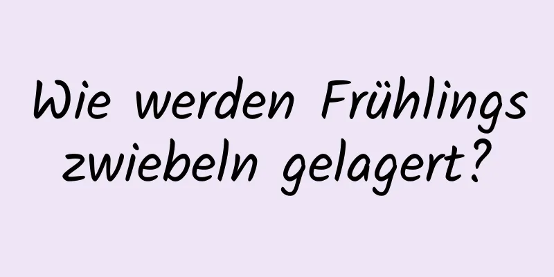 Wie werden Frühlingszwiebeln gelagert?
